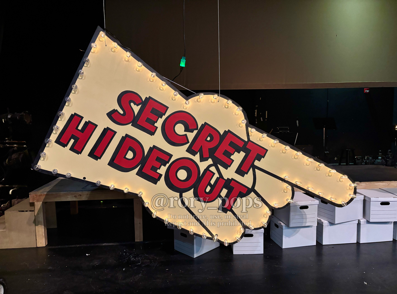 Secret Hideout Sign for Urinetown